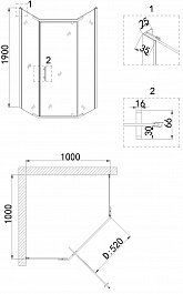 Niagara Душевой уголок Nova 100x100 NG-6634-08 Black – фотография-9